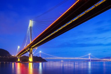 gece hong Kong asma köprü