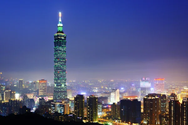 Taipei citsyscape w nocy — Zdjęcie stockowe