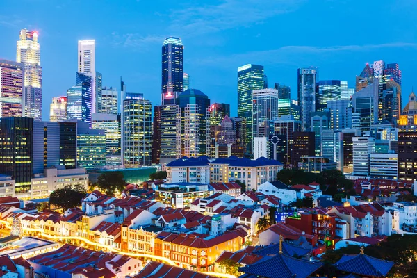 Singapore på natten — Stockfoto