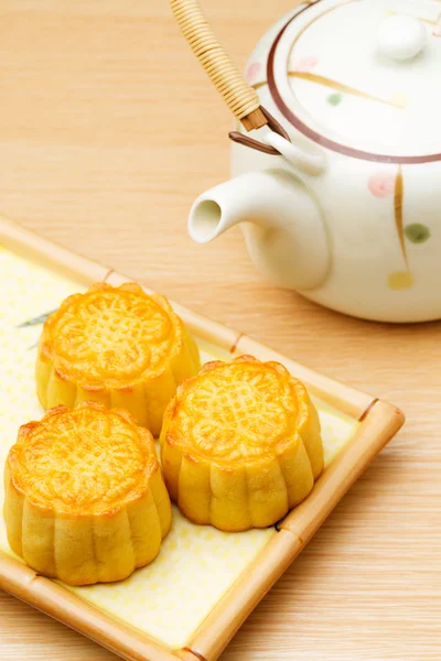 Mooncake i herbata — Zdjęcie stockowe