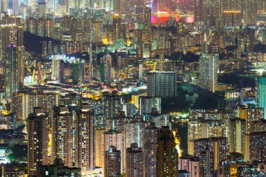 gece hong Kong Cityscape