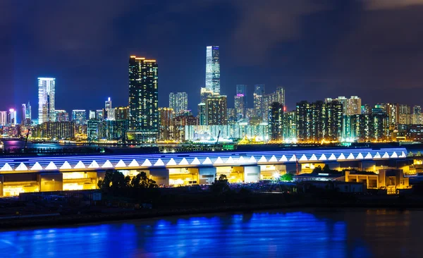 Geceleyin Hong Kong Şehri — Stok fotoğraf