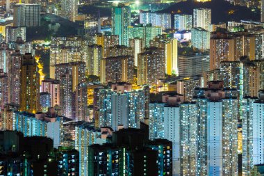 gece hong Kong Cityscape