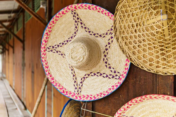 Wicker hat for sell — Stock Photo, Image