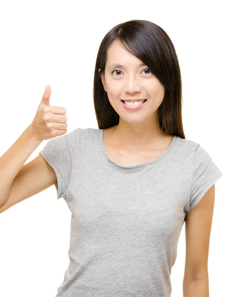 Asian woman with thumb up — Stock Photo, Image