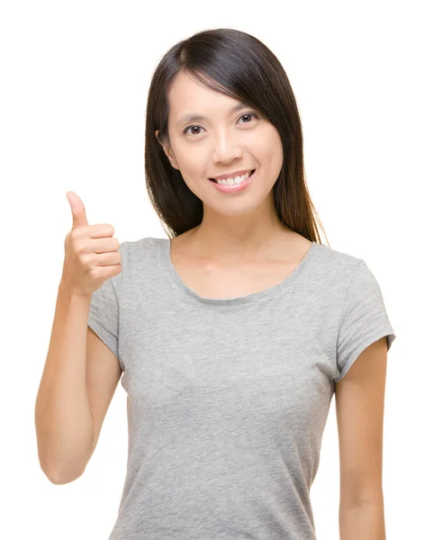 Asian woman thumb up — Stock Photo, Image