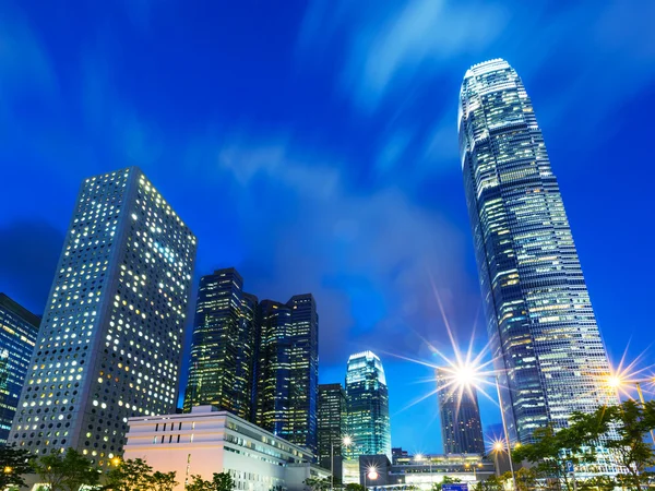 Hong kong skyline om natten - Stock-foto