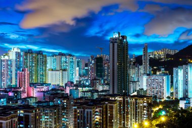 Urban city in Hong Kong clipart