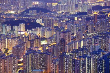 gece hong Kong Cityscape