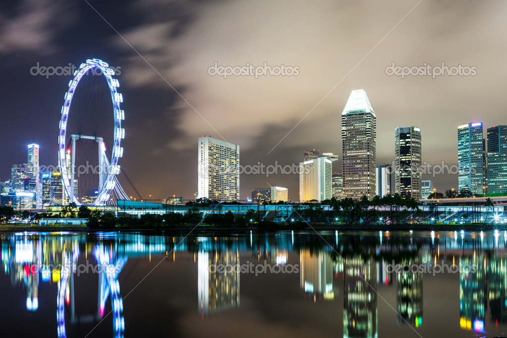 Фотообои Singapore skyline at night
