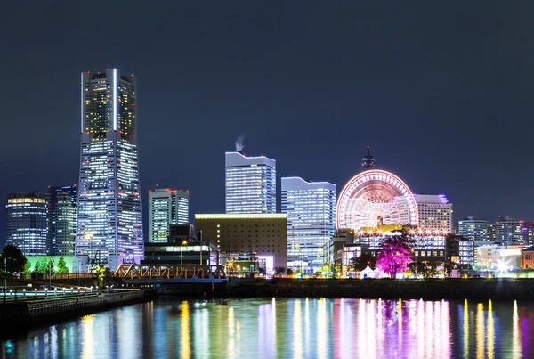 Ciudad de Yokohama por la noche — Foto de Stock