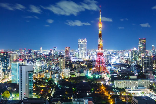 Tokyo stad skyline 's nachts — Stockfoto