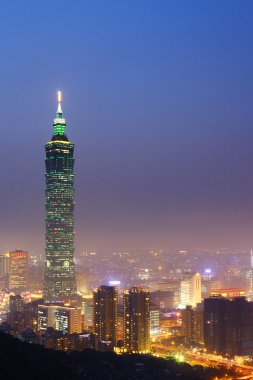 gece Şehir Taipei Tayvan