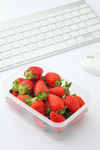 Gezonde lunch vak op Bureau — Stockfoto