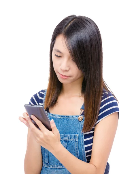 Asian woman using mobile — Stock Photo, Image