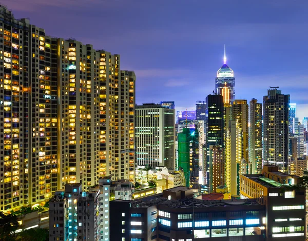 Hong kong city bei Nacht — Stockfoto