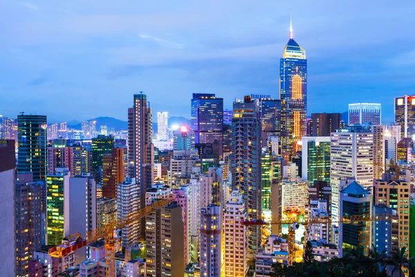 Hong kong skyline la nuit — Photo