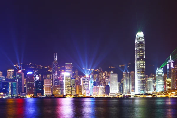 Hong kong skyline la nuit — Photo