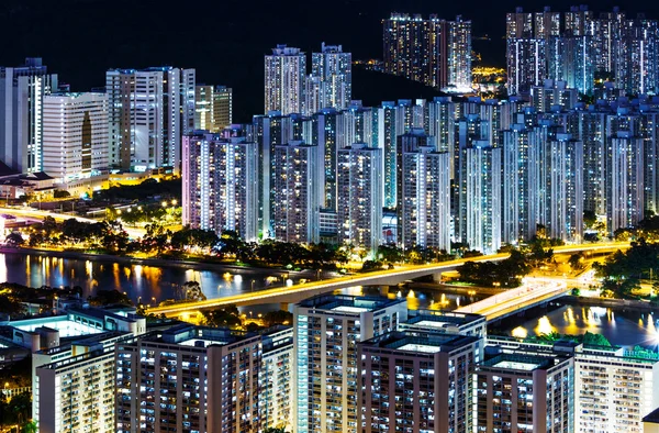 Hong kong ciudad por la noche — Foto de Stock