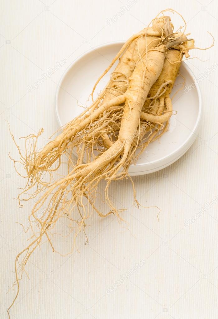 Ginseng on the plate
