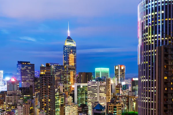 Hong Kong city skyline at night — Stock Photo, Image