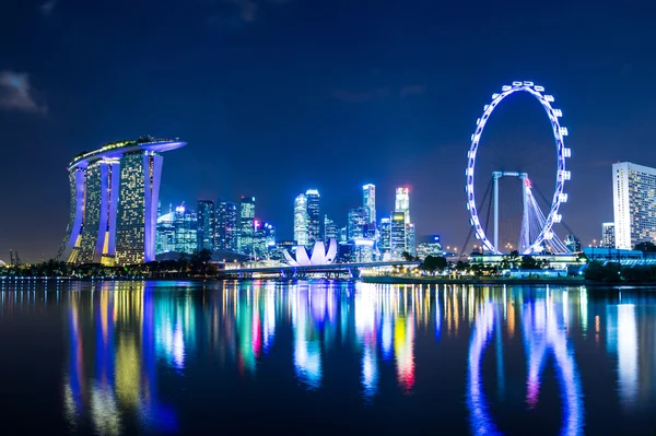 Singapur gece — Stok fotoğraf