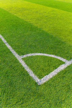 Futbol alan çim beyaz çizgi
