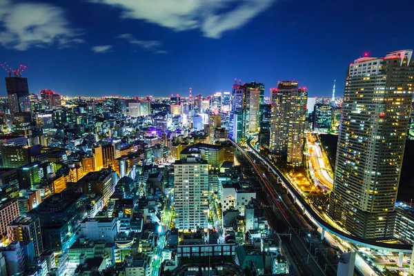 Panoráma v Tokiu v noci — Stock fotografie