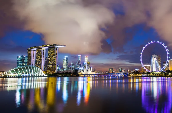 Singapore's nachts — Stockfoto