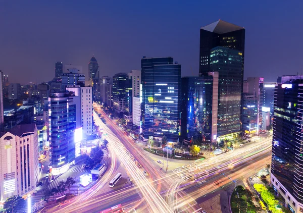 Gangnam Bezirk in seoul Stadt — Stockfoto