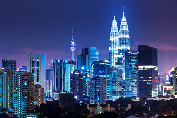 Kuala Lumpur skyline at night