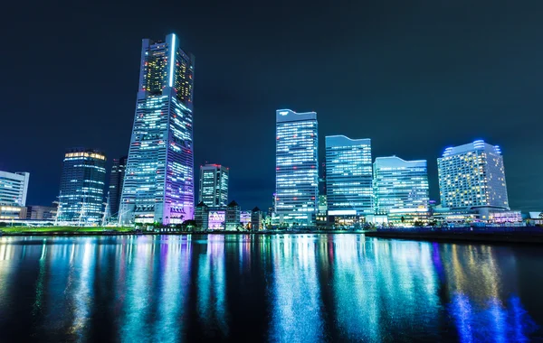 Yokohama city skyline at night — Stock Photo, Image