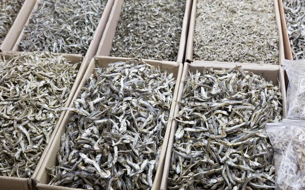 Dried assorted anchovy fish — Stock Photo, Image