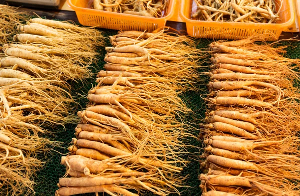 Taze ginseng sopa için satmak — Stok fotoğraf