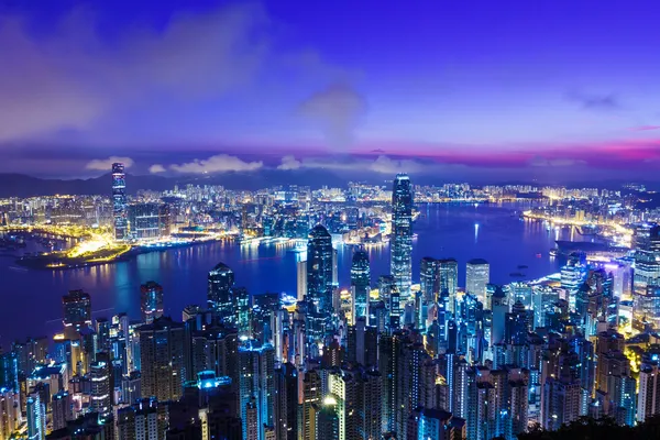 Hong kong skyline van de piek — Stockfoto