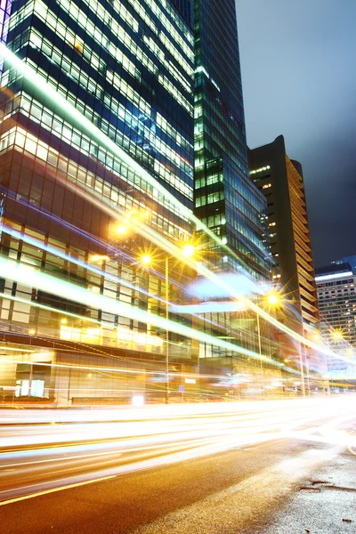 Traffic trail in Hong Kong at night — Stock Photo, Image