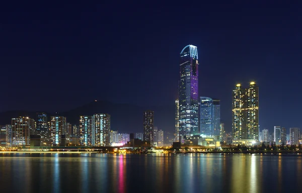 Hong Kong skyline at night — Stock Photo, Image