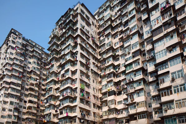 Överfulla byggnad i hong kong — Stockfoto