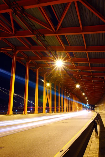 Traffic trail in Tunnel — Stock Photo, Image