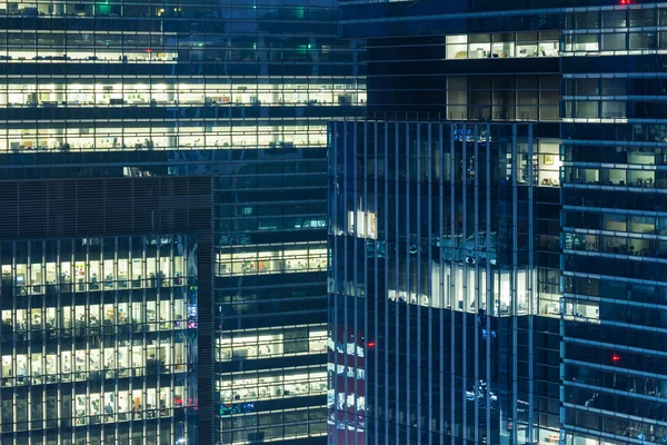 Modern office building at night — Stock Photo, Image