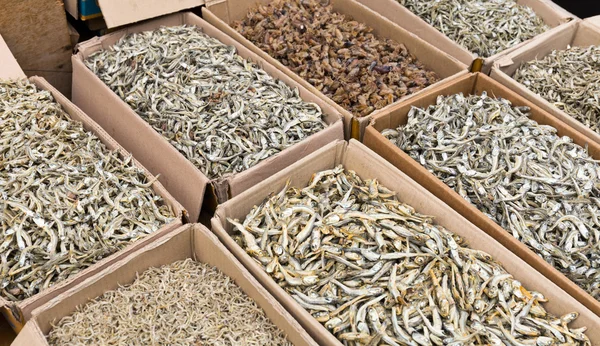 Dried small anchovy fish — Stock Photo, Image