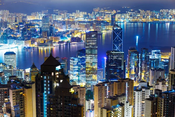 Cidade de Hong Kong à noite — Fotografia de Stock