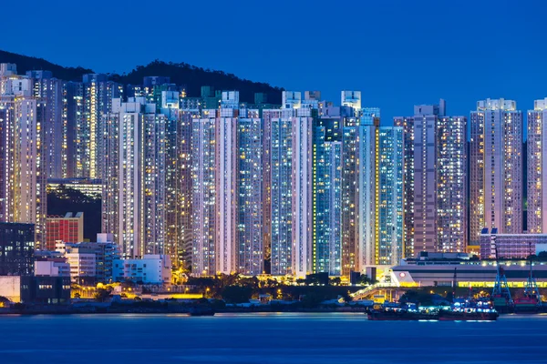 Hong Kong město v noci — Stock fotografie