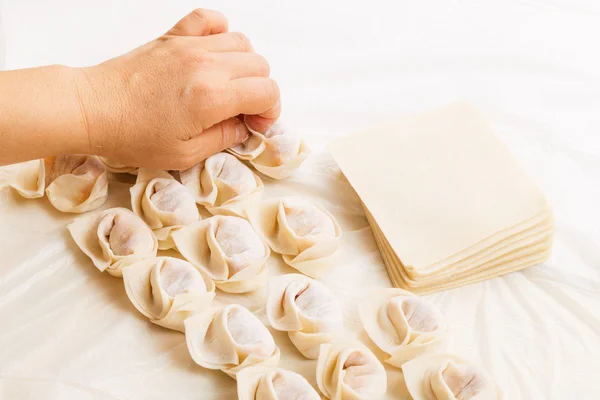 Homemade Chinese dumplings — Stockfoto