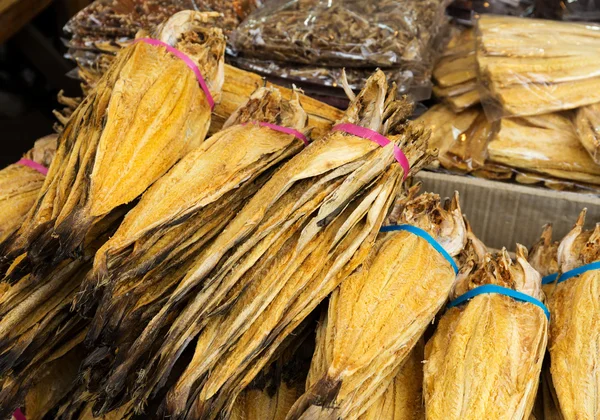 Traditional salty fish in market — Stock Photo, Image