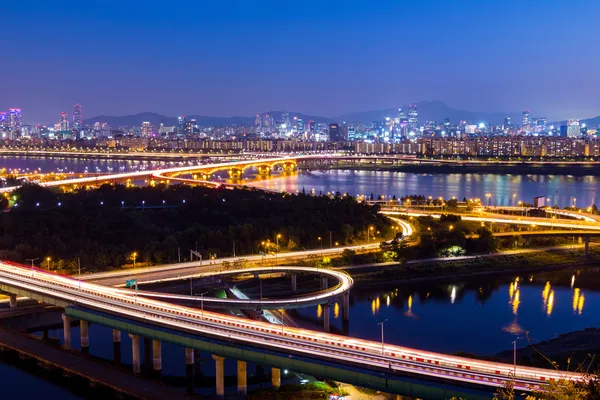Seoul stad nacht — Stockfoto