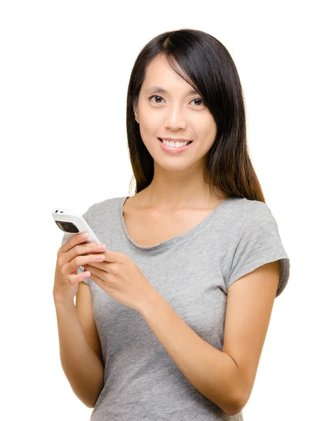 Asian woman using mobile — Stock Photo, Image