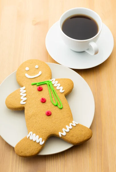 Gingerbread homens e café — Fotografia de Stock