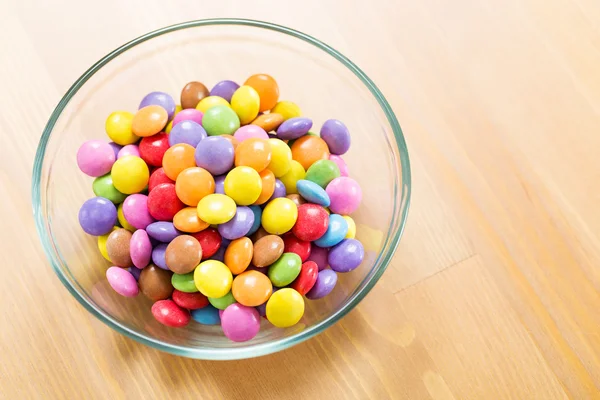 Chocolate candy in bowl — Stock Photo, Image