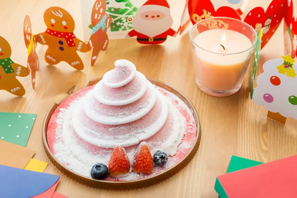 クリスマス ケーキと装飾 — ストック写真